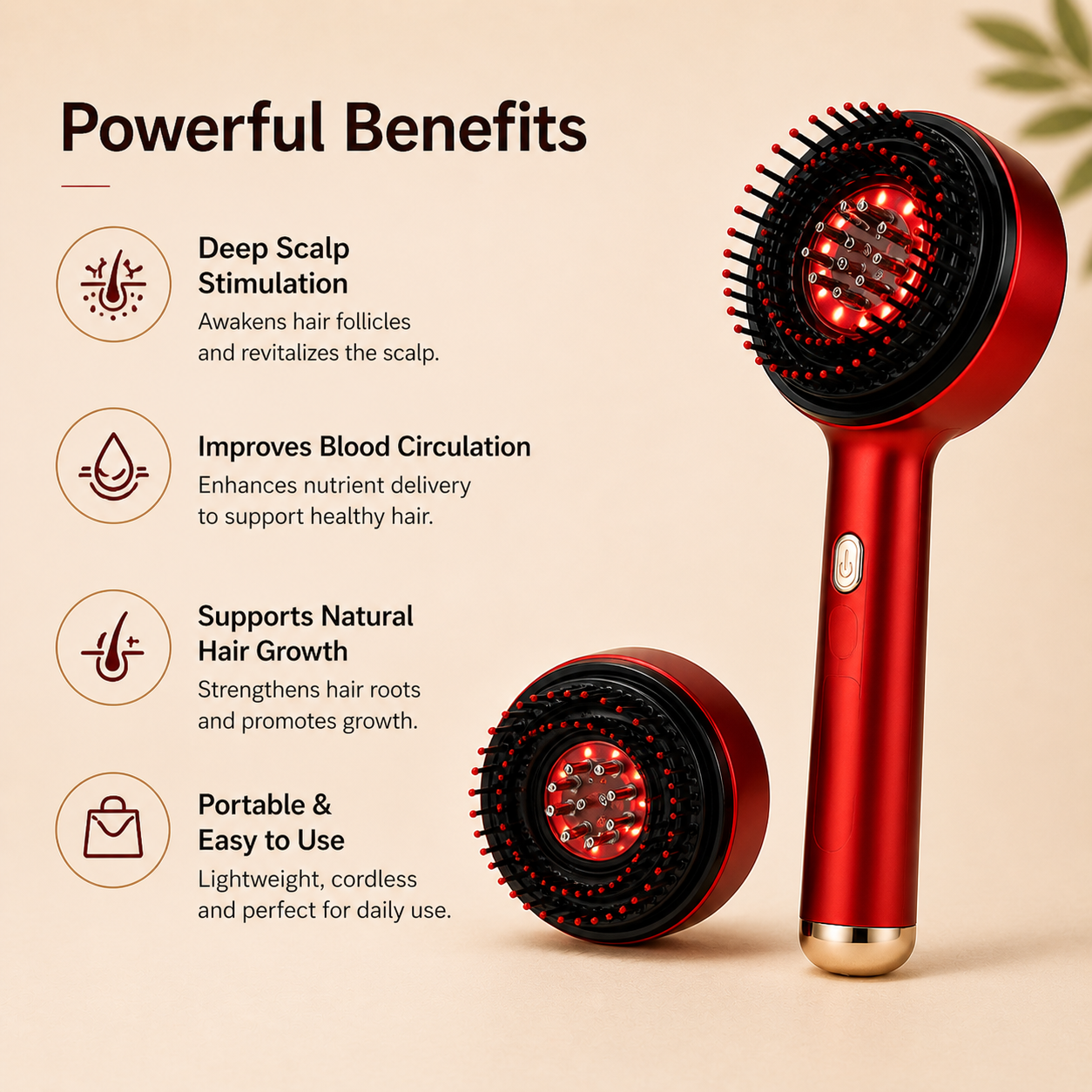 Revitalize Your Scalp with the Electric Scalp Vibration Massage Comb - Infrared Head Knead Massager for Hair Growth and Relaxation